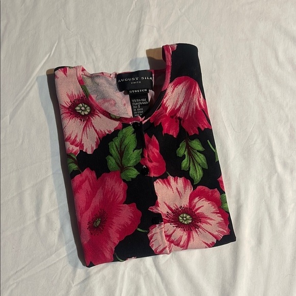 August Silk Black and Pink Floral Cardigan - Picture 9 of 9